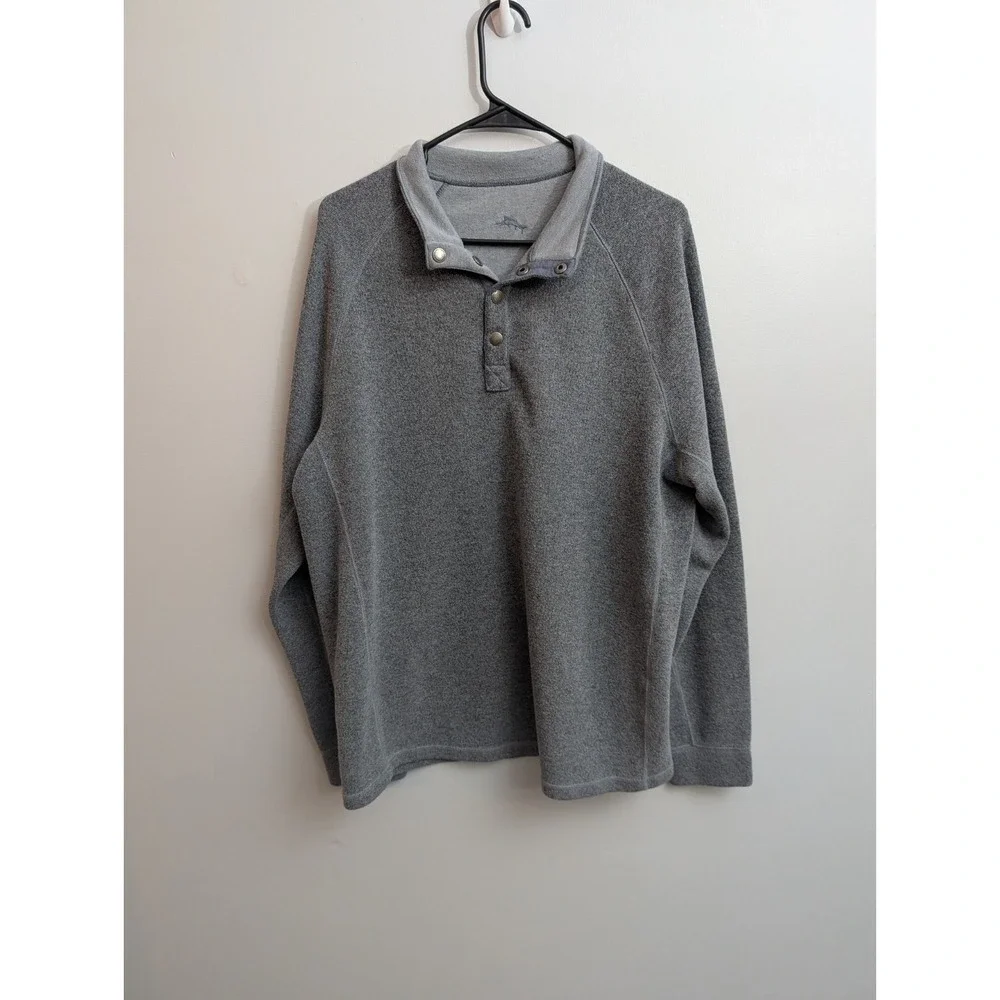A1 Tommy Bahama Sweater Men Long Sleeve 1/4 Snap‎ Knit size Large
